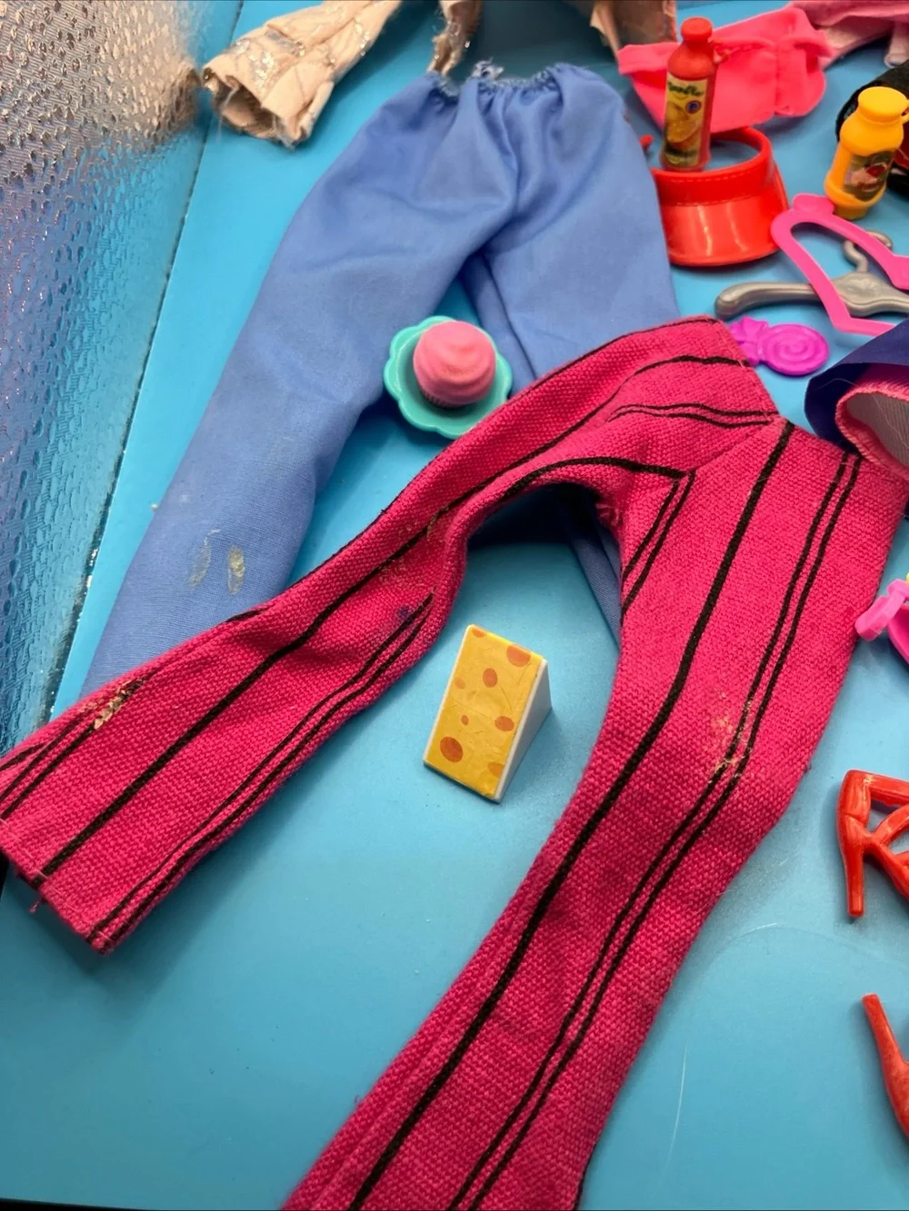 Barbie Clothing & Accessories Lot in Pink, Blue, Purple, Red, White